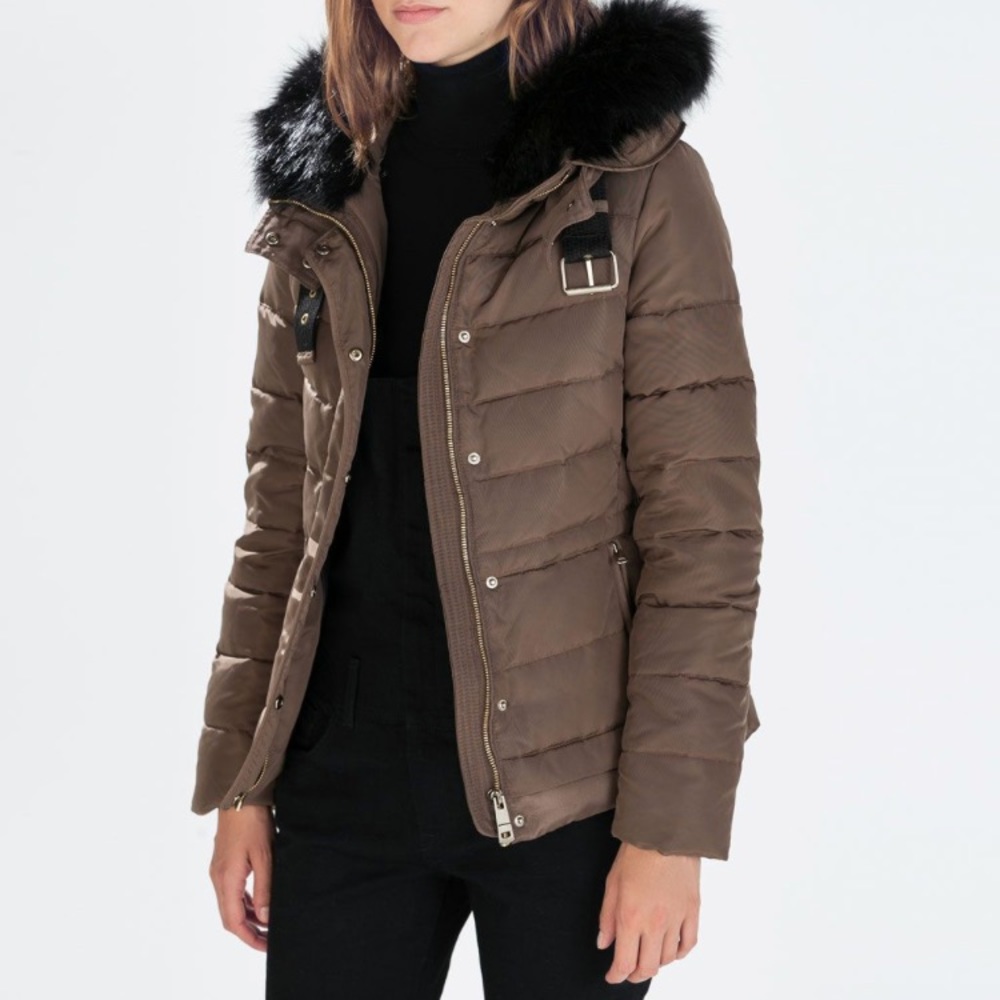 Zara Short Duck Down Feather Puffer